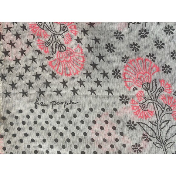 Free People Beach Reusable Shopping Tote Bag Floral Lightweight Gauze 15”x13” - Picture 3 of 5